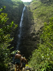 Approaching Wai’ilikahi Falls with water falling over 1000 feet from the top!